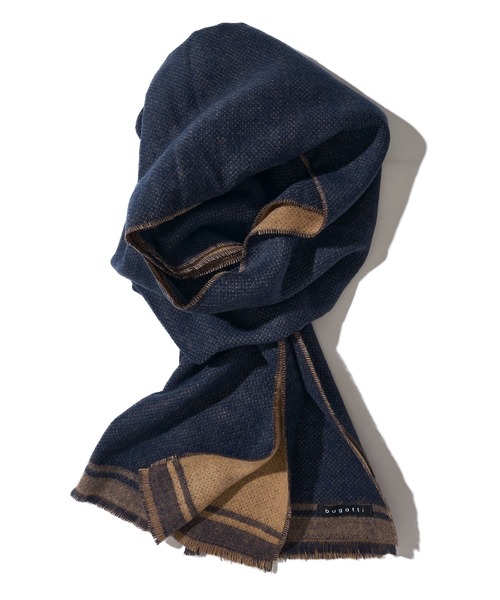 TETE HOMME（テットオム）の「【WEB限定】カシミアタッチ ダブルフェイスマフラー（マフラー・メンズ・ブラック/グレー/ネイビー/ブラウン・FREE）」の8枚目の写真