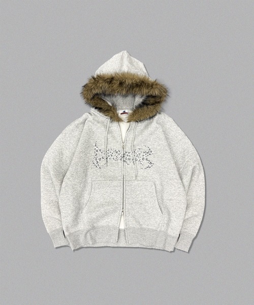 centimeter(センチメーター)の「Tribal logo fur zip hoodie(パーカー・メンズ・ネイビー/杢グレー/ブラック・SMALL/MEDIUM/LARGE)」の2枚目の写真