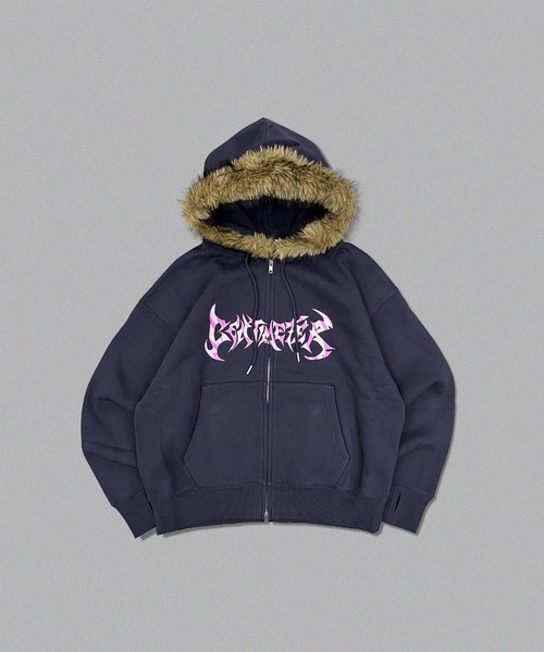 Tribal logo fur zip hoodie（パーカー）｜centimeter（センチメーター