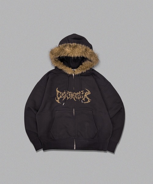 Tribal logo fur zip hoodie（パーカー）｜centimeter（センチメーター