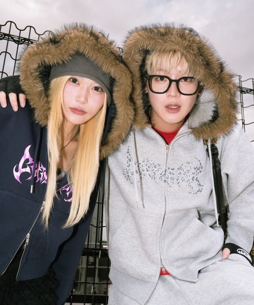 centimeter(センチメーター)の「Tribal logo fur zip hoodie(パーカー・メンズ・ネイビー/杢グレー/ブラック・SMALL/MEDIUM/LARGE)」の9枚目の写真
