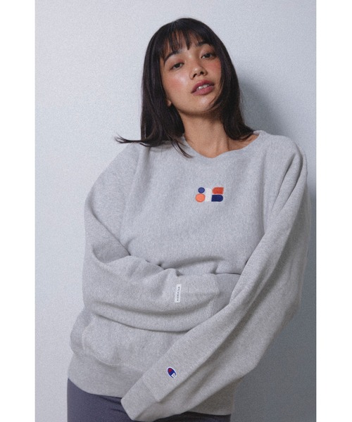 ALEXIA STAM（アリシアスタン）の「[Champion for ALEXIA STAM] Crew Neck Sweatshirt /別注 Championスウェット（スウェット・レディース・グリーン/グレー/ブラック・M）」の2枚目の写真