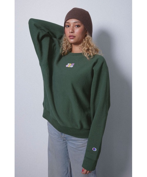 ALEXIA STAM（アリシアスタン）の「[Champion for ALEXIA STAM] Crew Neck Sweatshirt /別注 Championスウェット（スウェット・レディース・グリーン/グレー/ブラック・M）」の3枚目の写真