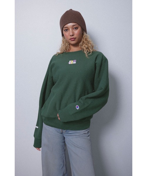 ALEXIA STAM（アリシアスタン）の「[Champion for ALEXIA STAM] Crew Neck Sweatshirt /別注 Championスウェット（スウェット・レディース・グリーン/グレー/ブラック・M）」の14枚目の写真
