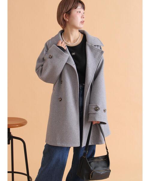 ehka sopo（エヘカソポ）の「ベルト付スタンドカラーコート（その他アウター・レディース・モカ/キナリ/チャコールグレー・F）」の2枚目の写真