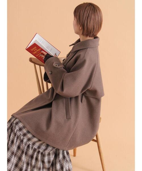 ehka sopo（エヘカソポ）の「ベルト付スタンドカラーコート（その他アウター・レディース・モカ/キナリ/チャコールグレー・F）」の5枚目の写真