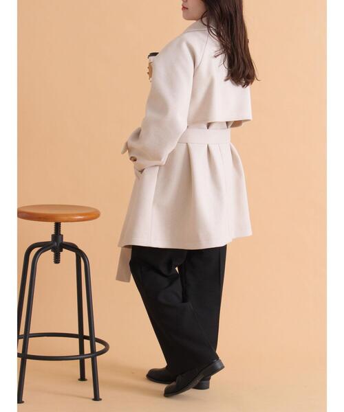 ehka sopo（エヘカソポ）の「ベルト付スタンドカラーコート（その他アウター・レディース・モカ/キナリ/チャコールグレー・F）」の21枚目の写真