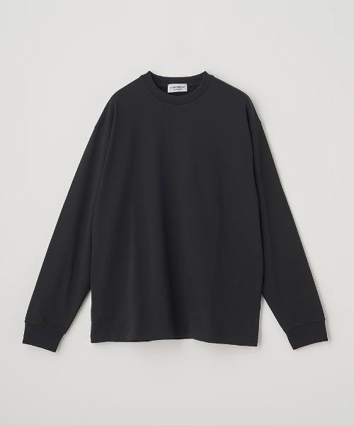 JOHN SMEDLEY（ジョンスメドレー）の「コットンクルーネックミニ裏毛長袖カットソー（Tシャツ/カットソー・メンズ・ブラック/ネイビー・2/1）」の2枚目の写真