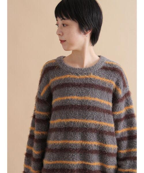 sm2rhythm（サマンサモスモスリズム）の「ボーダーブークレニットプルオーバー（ニット/セーター・レディース・ネイビー/グレー・F）」の13枚目の写真