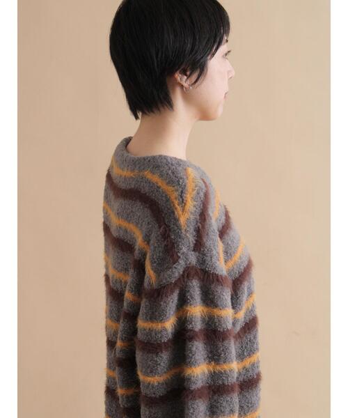 sm2rhythm（サマンサモスモスリズム）の「ボーダーブークレニットプルオーバー（ニット/セーター・レディース・ネイビー/グレー・F）」の15枚目の写真