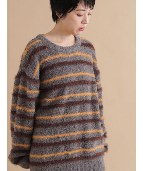 sm2rhythm（サマンサモスモスリズム）の「ボーダーブークレニットプルオーバー（ニット/セーター・レディース・ネイビー/グレー・F）」の16枚目の写真