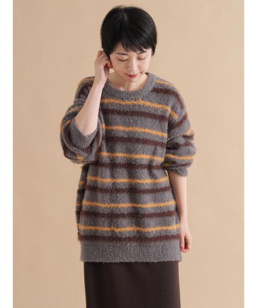 sm2rhythm（サマンサモスモスリズム）の「ボーダーブークレニットプルオーバー（ニット/セーター・レディース・ネイビー/グレー・F）」の18枚目の写真