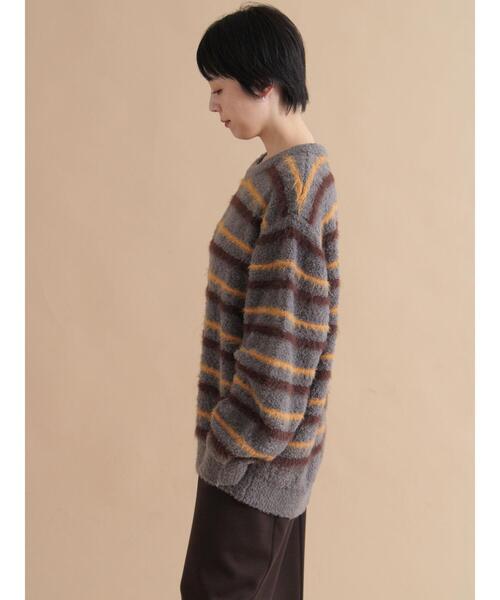 sm2rhythm（サマンサモスモスリズム）の「ボーダーブークレニットプルオーバー（ニット/セーター・レディース・ネイビー/グレー・F）」の19枚目の写真