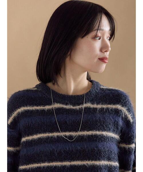 sm2rhythm（サマンサモスモスリズム）の「ボーダーブークレニットプルオーバー（ニット/セーター・レディース・ネイビー/グレー・F）」の4枚目の写真