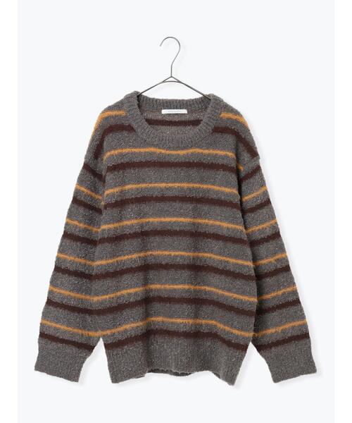 sm2rhythm（サマンサモスモスリズム）の「ボーダーブークレニットプルオーバー（ニット/セーター・レディース・ネイビー/グレー・F）」の5枚目の写真