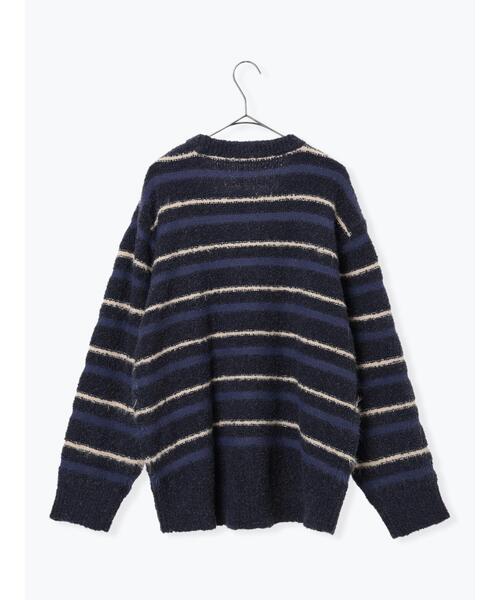 sm2rhythm（サマンサモスモスリズム）の「ボーダーブークレニットプルオーバー（ニット/セーター・レディース・ネイビー/グレー・F）」の7枚目の写真