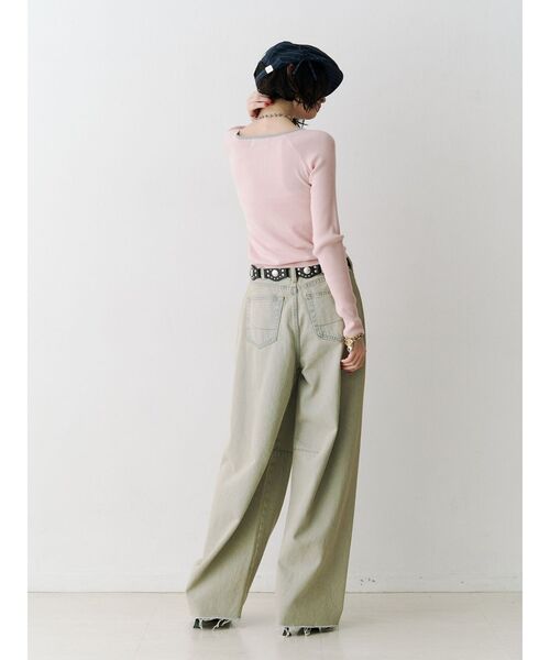 jouetie（ジュエティ）の「サイドリボンストライプハンチング（ハンチング/ベレー帽・レディース・ネイビー/グレー・FREE）」の8枚目の写真