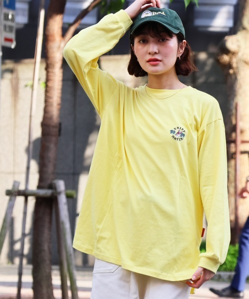 KRIFF MAYER Lady's Collection(クリフメイヤーレディースコレクション)の「Aライン チュニックTシャツ ポップコーン / バックプリント ロンT(綿100%・体型カバー)(Tシャツ/カットソー・レディース・イエロー/カラフル/ブルー/オフホワイト/チャコール・LARGE/MEDIUM)」の9枚目の写真