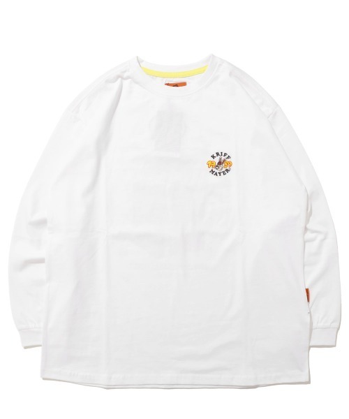 KRIFF MAYER Lady's Collection(クリフメイヤーレディースコレクション)の「Aライン チュニックTシャツ ポップコーン / バックプリント ロンT(綿100%・体型カバー)(Tシャツ/カットソー・レディース・イエロー/カラフル/ブルー/オフホワイト/チャコール・LARGE/MEDIUM)」の15枚目の写真