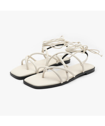 Levia レースアップ ストラップ サンダル (1cm)