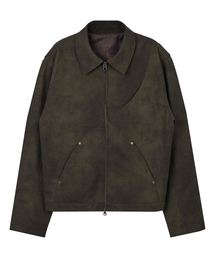 MOO（エムオーオー）の「ウェーブフォックスレザーシングルジャケット - カーキ（ライダースジャケット）」