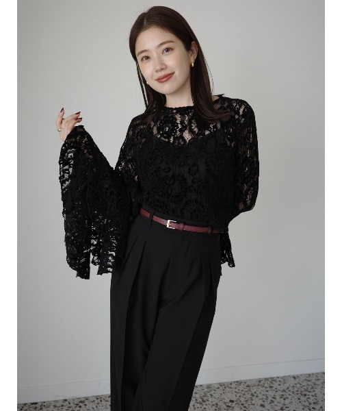 ミッドウェイトツータックワイドパンツ（スラックス）｜anuans（ア