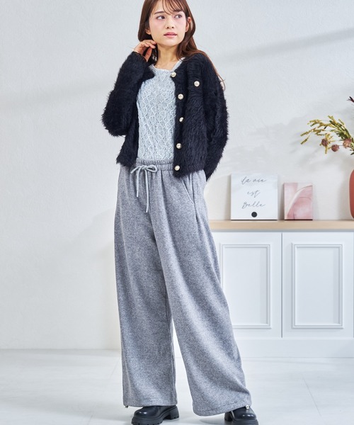 MISCH MASCH(ミッシュマッシュ)の「ZOZO限定 ふわふわカットパンツ(その他パンツ・レディース・アイボリー/グレー・フリ-)」の6枚目の写真