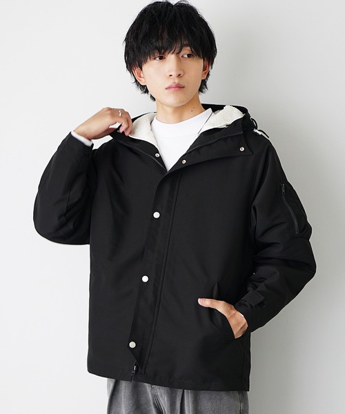 MinoriTY(マイノリティ)の「【MinoriTY】取り外し可能 3WAY裏ボアライナー付マウンテンパーカー メンズ アウター ヘビーアウター 春服 冬服 ボアブルゾン ジャケット(マウンテンパーカー・メンズ・ブラック/カーキ/ネイビー/ベージュ・S/M/L)」の6枚目の写真