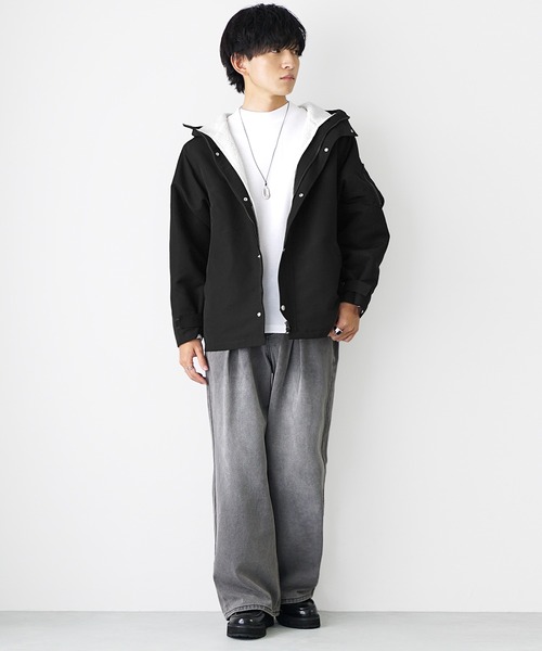 MinoriTY(マイノリティ)の「【MinoriTY】取り外し可能 3WAY裏ボアライナー付マウンテンパーカー メンズ アウター ヘビーアウター 春服 冬服 ボアブルゾン ジャケット(マウンテンパーカー・メンズ・ブラック/カーキ/ネイビー/ベージュ・S/M/L)」の9枚目の写真