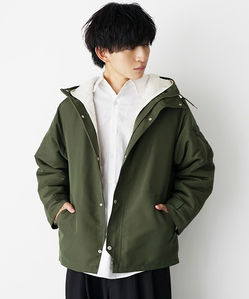 MinoriTY(マイノリティ)の「【MinoriTY】取り外し可能 3WAY裏ボアライナー付マウンテンパーカー メンズ アウター ヘビーアウター 春服 冬服 ボアブルゾン ジャケット(マウンテンパーカー・メンズ・ブラック/カーキ/ネイビー/ベージュ・S/M/L)」の15枚目の写真