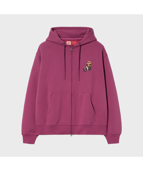 Honda Bear Hoodie Zip-up Dark Pink