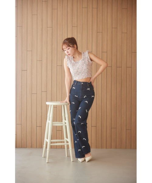 MISTREASS(ミストレアス)の「Ribbon Denim Straight Pants(デニムパンツ・レディース・サックスブルー/ネイビー・MEDIUM/SMALL)」の10枚目の写真