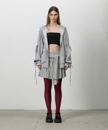 THREE TO EIGHTY（スリートゥエイティー）の「RIBBON DRAWSTRING HOODIE M.GREY（パーカー）」