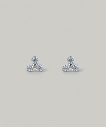 【汗や水に強い】<ステンレス>CZプチクローバーピアス