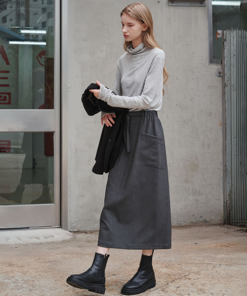 MALOUPE(マロップ)の「5109 テクスチャーロールネックTシャツ (グレー)(Tシャツ/カットソー・レディース・グレー・FREE)」の7枚目の写真