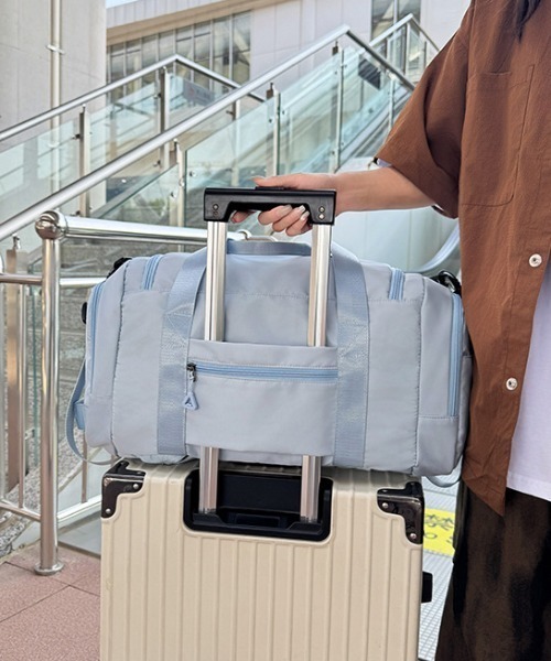 pyornim(ピョルニム)の「【大容量】【3WAY】ナイロンボストン トラベルバッグ リュック ショルダー ジムバッグ(ボストンバッグ・レディース・ダークグレー/ピンク/グレー/ブルー/アイボリー/ブラック・F)」の14枚目の写真