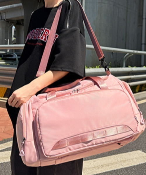 pyornim(ピョルニム)の「【大容量】【3WAY】ナイロンボストン トラベルバッグ リュック ショルダー ジムバッグ(ボストンバッグ・レディース・ダークグレー/ピンク/グレー/ブルー/アイボリー/ブラック・F)」の15枚目の写真
