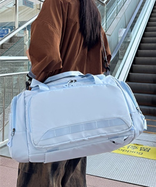 pyornim(ピョルニム)の「【大容量】【3WAY】ナイロンボストン トラベルバッグ リュック ショルダー ジムバッグ(ボストンバッグ・レディース・ダークグレー/ピンク/グレー/ブルー/アイボリー/ブラック・F)」の13枚目の写真
