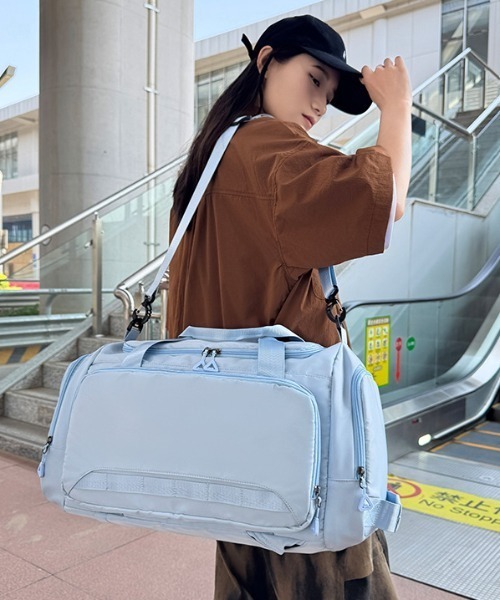 pyornim(ピョルニム)の「【大容量】【3WAY】ナイロンボストン トラベルバッグ リュック ショルダー ジムバッグ(ボストンバッグ・レディース・ダークグレー/ピンク/グレー/ブルー/アイボリー/ブラック・F)」の12枚目の写真