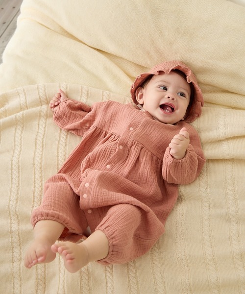 Rosemadame（ローズマダム）の「【親子でお揃い】Ｗガーゼベビー退院着/コットン100％/ベビーギフト（ベビーギフト・キッズ・モカ/アイボリー/オレンジ・FREE）」の22枚目の写真