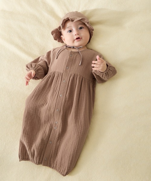 セール】【親子でお揃い】Wガーゼベビー退院着/コットン100％/ベビー