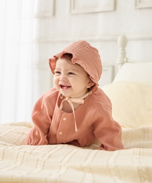 Rosemadame（ローズマダム）の「【親子でお揃い】Ｗガーゼベビー退院着/コットン100％/ベビーギフト（ベビーギフト・キッズ・モカ/アイボリー/オレンジ・FREE）」の20枚目の写真