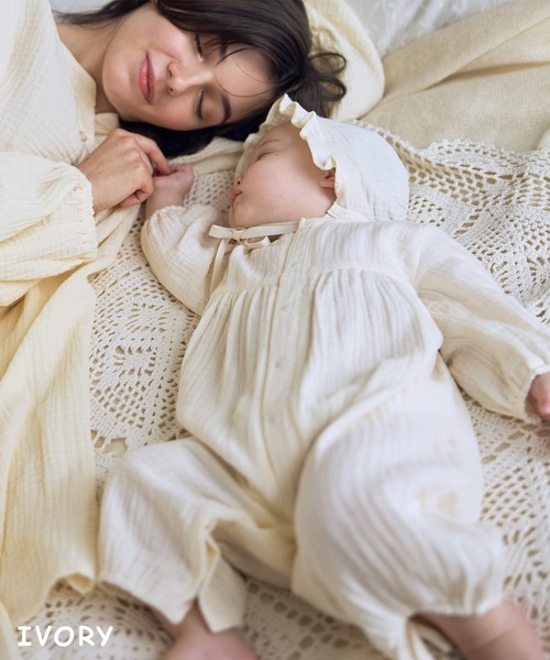 親子でお揃い】Wガーゼベビー退院着/コットン100％/ベビーギフト