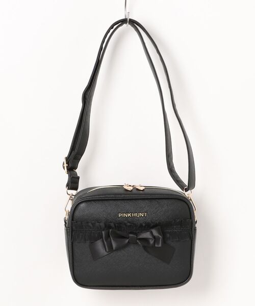 WhoWhat ショルダーバッグ　リボン型　黒　ボディバッグ　フーワット 美品 JILL by JILL STUART（ジルバイジルスチュアート） ショルダーバッグ