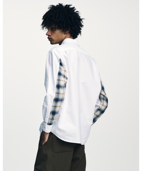 SOPHNET.（ソフネット）の「CHECK PANELED B.D SHIRT（シャツ/ブラウス・メンズ・ホワイト/ネイビー・1/2/3/4/5）」の4枚目の写真