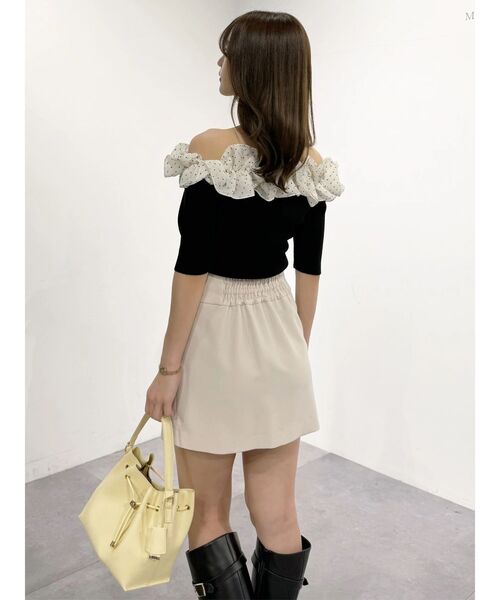 MERCURYDUO（マーキュリーデュオ）の「2WAY異素材ランダムラッフルニット（ニット/セーター・レディース・チャコールグレー/フレッシュイエロー/その他1/ネイビー・FREE）」の15枚目の写真