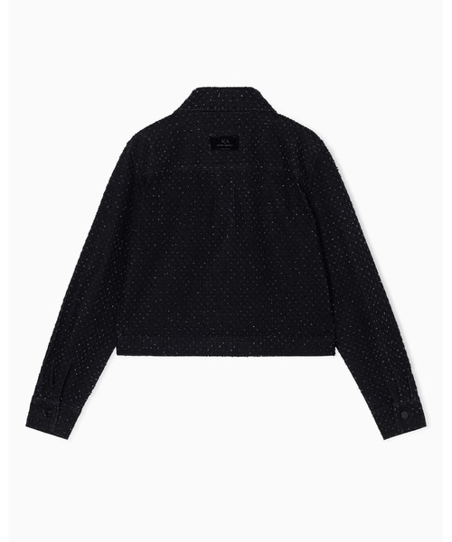 ARMANI EXCHANGE（アルマーニエクスチェンジ）の「【A|X アルマーニ エクスチェンジ】ストラス ブラックデニムジャケット（デニムジャケット・レディース・ブラック・SMALL/MEDIUM/LARGE）」の2枚目の写真