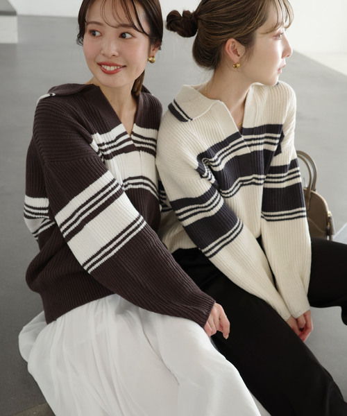 NOBLE別注》Venit/ヴェニット ランダムボーダーニット（ニット