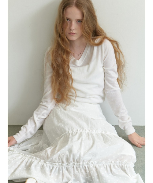 RE_L(リエル)の「Fond v-neck knit (ivory)(ニット/セーター・レディース・その他・FREE)」の1枚目の写真