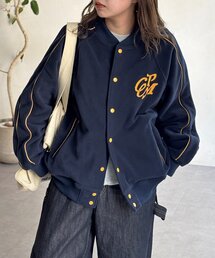 バックフラワーフリーススタジャン